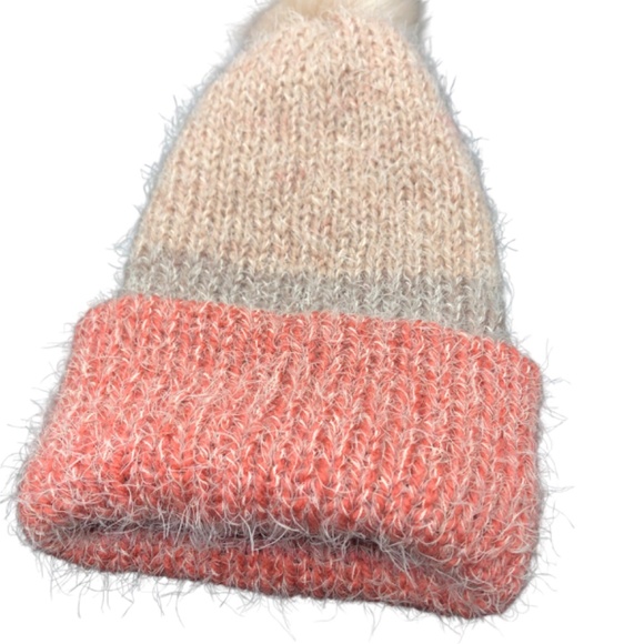 Fuzzy Beanie Super Soft Winter Color Block Knit Hat with Removable Pom Pom main image 13